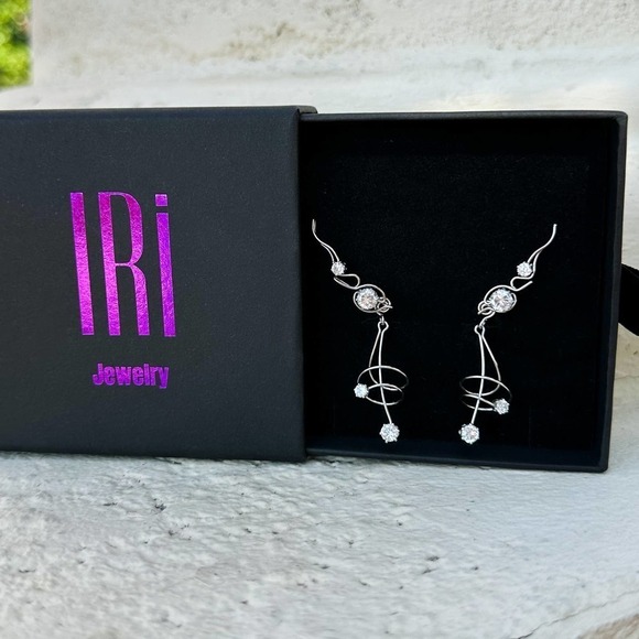 FLAMENCO CONVERTIBLE EAR CLIMBERS - STERLING SILVER 925 - Picture 6 of 7